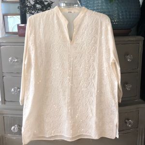 Large Cream colored sequins tunic